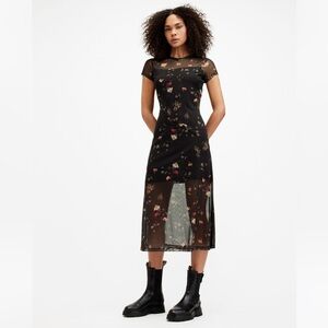 Hanna Short Sleeve Mesh Kora Midi Dress